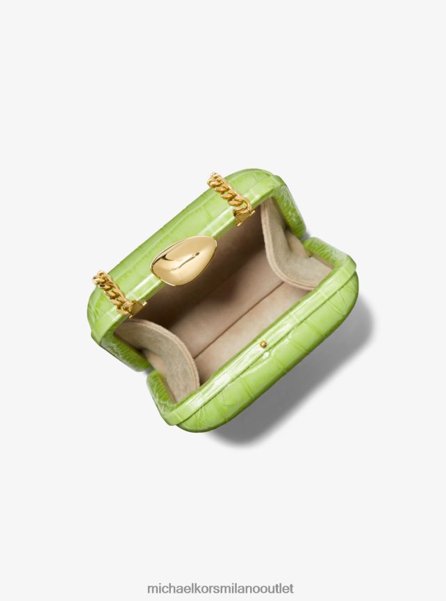 Michael Kors collezione tina mini minaudiere in pelle goffrata coccodrillo unisex lime P06L0L3782 Accessori