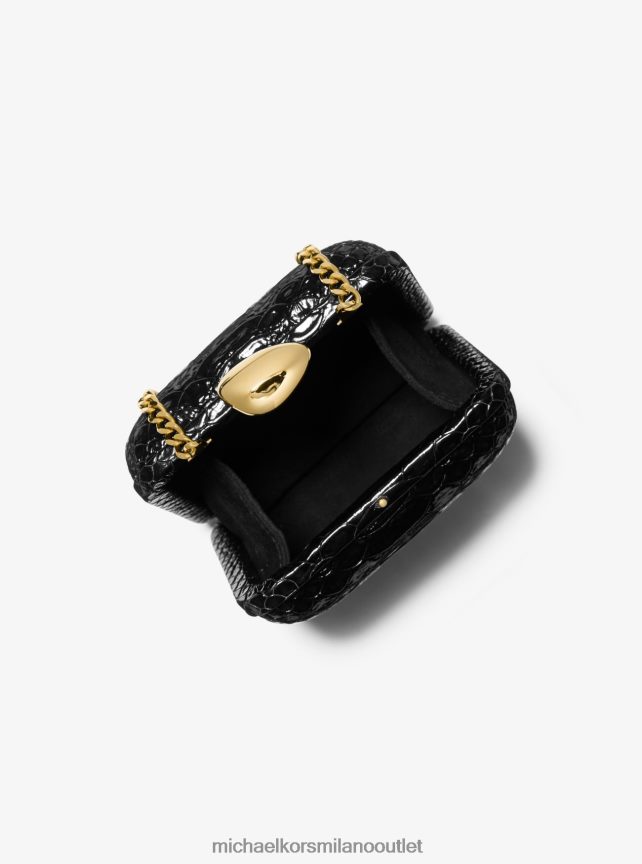 Michael Kors collezione tina mini minaudiere in pelle goffrata pitone unisex nero P06L0L3779 Accessori