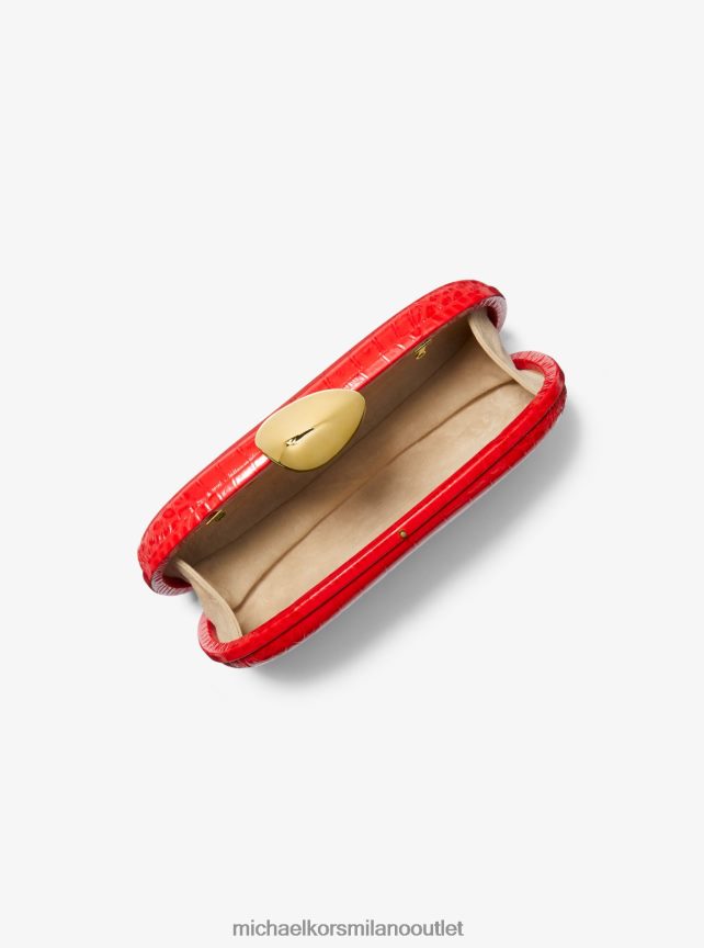 Michael Kors collezione tina piccola minaudiere in pelle goffrata coccodrillo unisex papavero P06L0L3778 Accessori