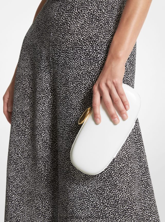 Michael Kors collezione tina piccola minaudiere in pelle unisex bianco ottico P06L0L3776 Accessori