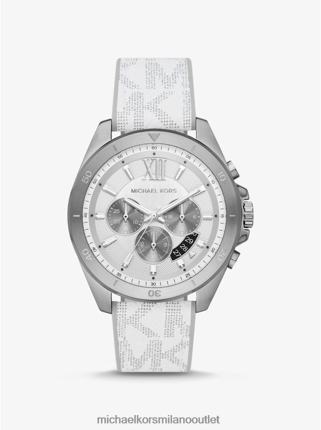 Michael Kors Orologio Brecken oversize color argento e logo unisex bianco P06L0L4000 Accessori