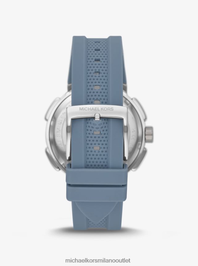 Michael Kors Orologio Sydney oversize con pavé color argento e silicone unisex chambray P06L0L4009 Accessori
