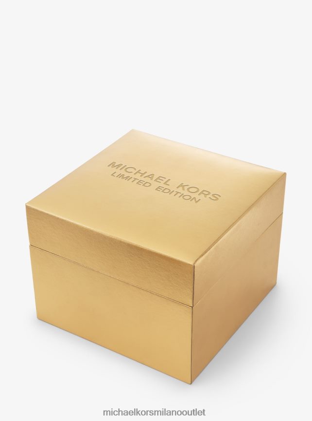 Michael Kors Orologio avvolgente in acciaio inossidabile placcato oro 18 carati da passerella in edizione limitata unisex oro P06L0L3879 Accessori