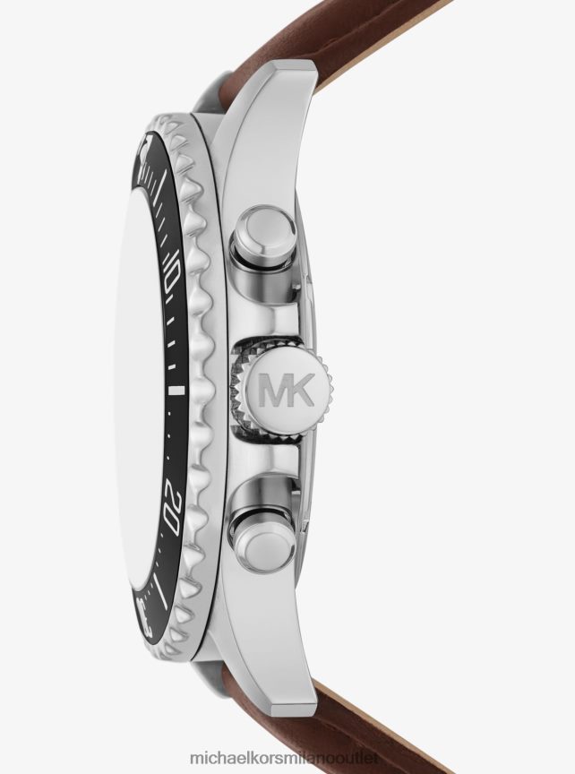 Michael Kors Orologio everest oversize in pelle e tonalità argento unisex argento P06L0L4030 Accessori