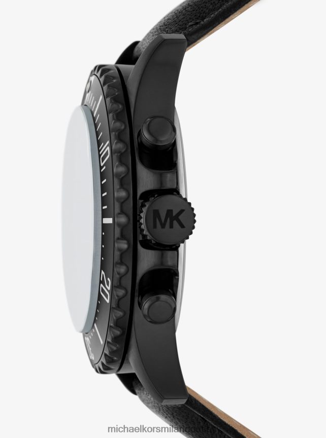 Michael Kors Orologio everest oversize in tonalità nera e pelle unisex nero P06L0L4027 Accessori