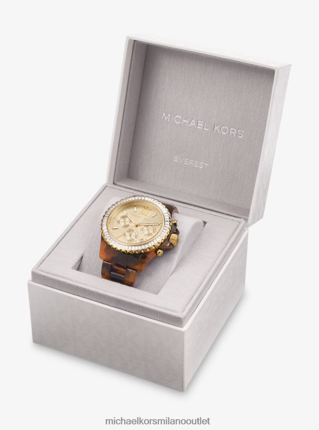 Michael Kors Orologio oversize in acetato biologico con pavé color oro e tartaruga unisex tartaruga P06L0L3999 Accessori