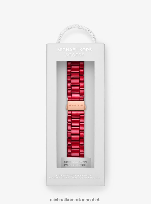 Michael Kors cinturino in acciaio inossidabile con rivestimento rosso per Apple Watch unisex rosso P06L0L4015 Accessori