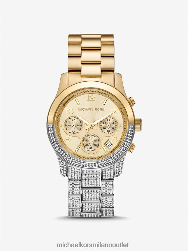 Michael Kors orologio bicolore con pavimentazione in passerella unisex due toni P06L0L3958 Accessori