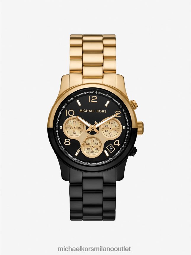 Michael Kors orologio bicolore da passerella unisex oro nero P06L0L3961 Accessori