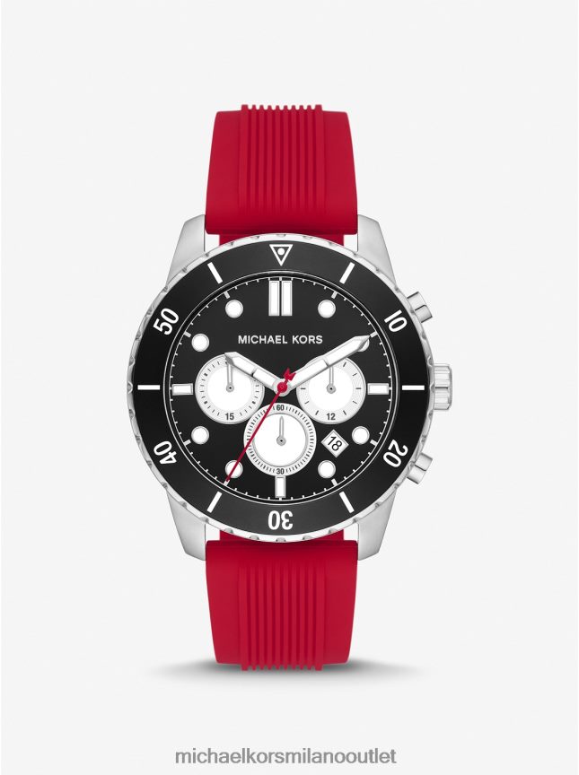Michael Kors orologio cunningham oversize color argento e silicone unisex rosso P06L0L3990 Accessori