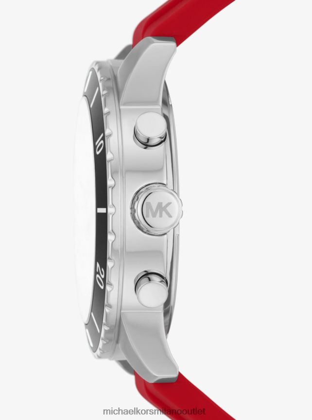 Michael Kors orologio cunningham oversize color argento e silicone unisex rosso P06L0L3990 Accessori