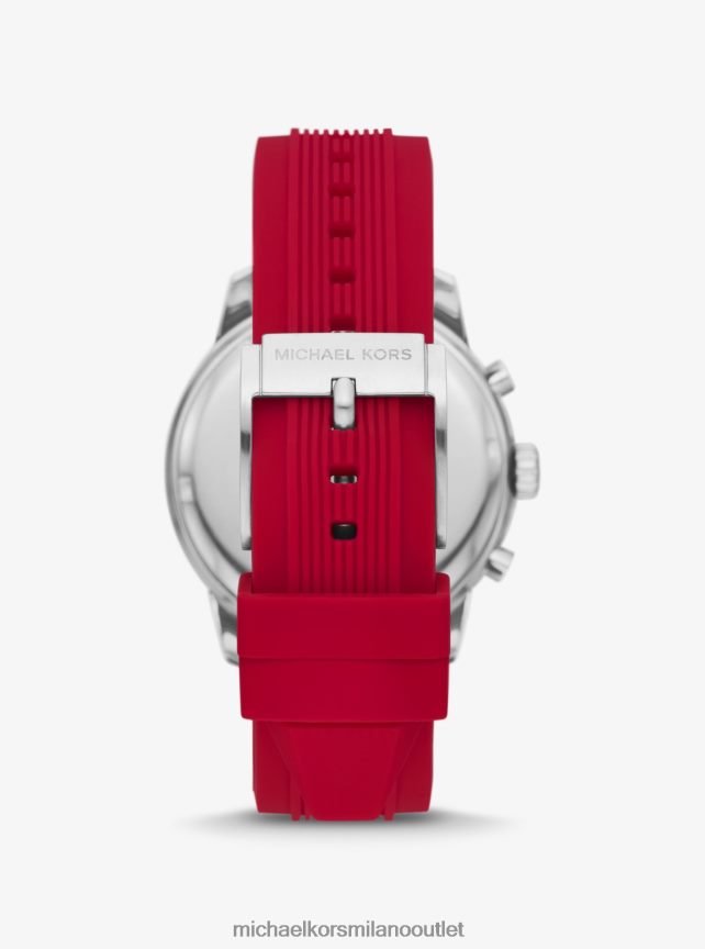 Michael Kors orologio cunningham oversize color argento e silicone unisex rosso P06L0L3990 Accessori