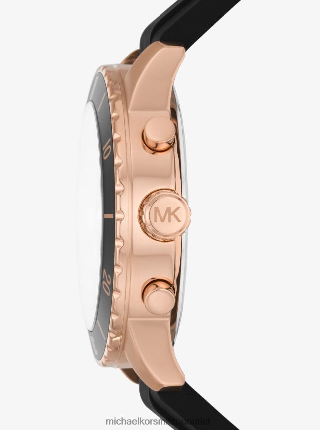 Michael Kors orologio cunningham oversize color oro rosa e silicone unisex nero P06L0L3991 Accessori