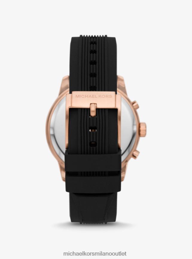 Michael Kors orologio cunningham oversize color oro rosa e silicone unisex nero P06L0L3991 Accessori
