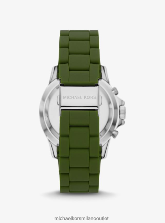 Michael Kors orologio everest oversize color argento e silicone unisex verde P06L0L3993 Accessori