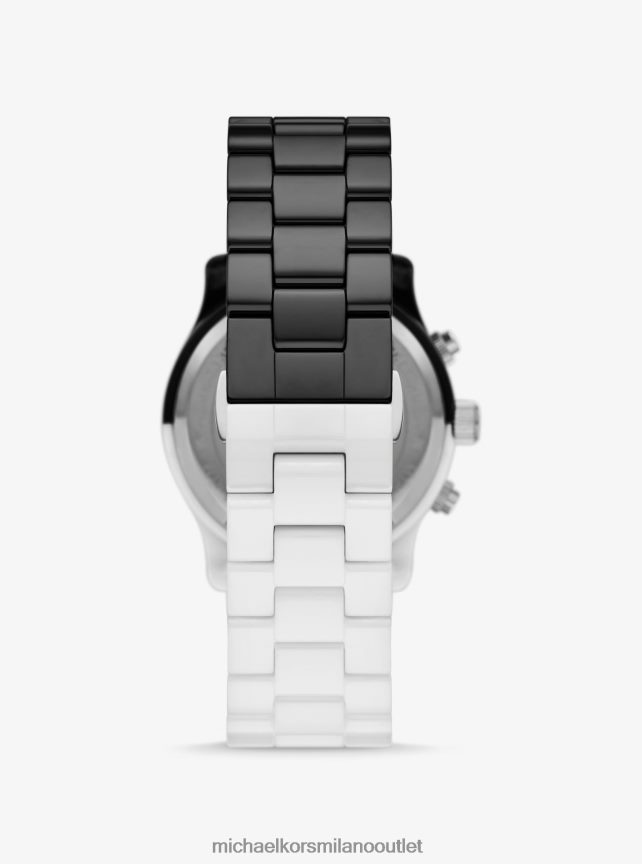 Michael Kors orologio in ceramica bicolore della passerella unisex nero bianco P06L0L3962 Accessori