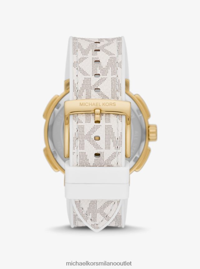 Michael Kors orologio oversize Sydney Pave color oro e logo unisex vaniglia P06L0L4008 Accessori
