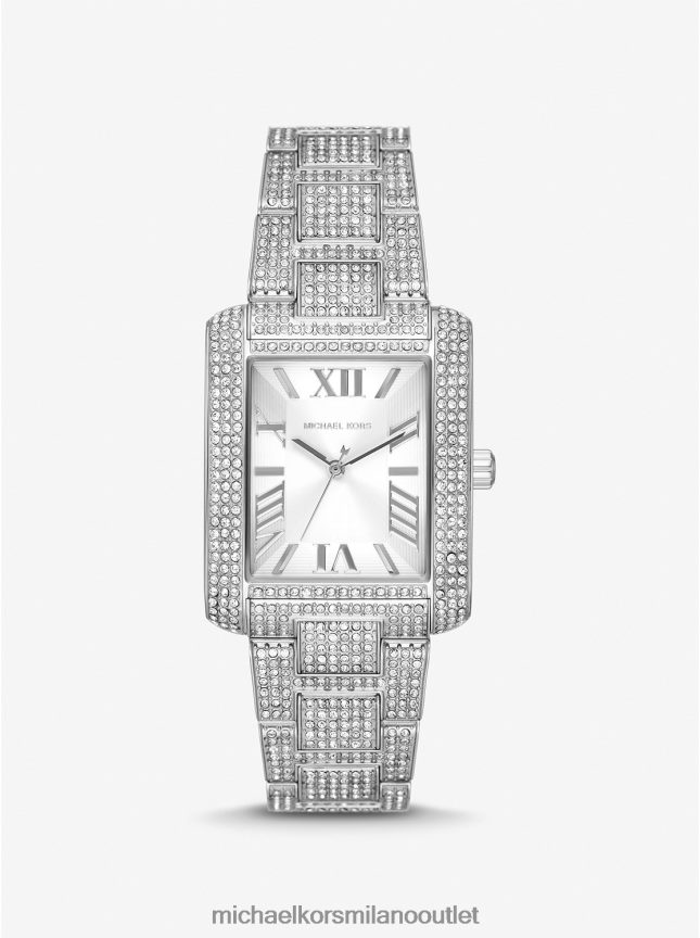 Michael Kors orologio oversize color argento con pavé smerigliato unisex argento P06L0L4001 Accessori