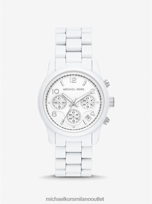 Michael Kors orologio sottile da passerella in tonalità bianca unisex bianco P06L0L3960 Accessori