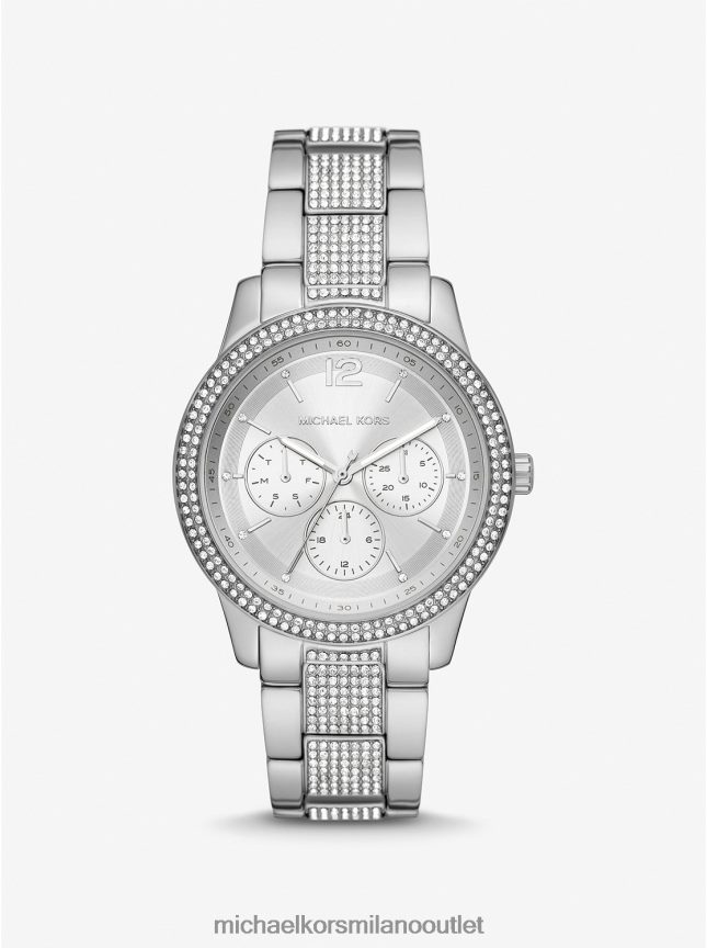 Michael Kors orologio tibby oversize color argento con pavé unisex argento P06L0L4020 Accessori