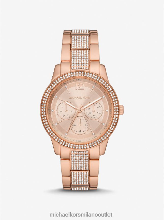 Michael Kors orologio tibby oversize color oro rosa con pavé unisex oro rosa P06L0L4021 Accessori