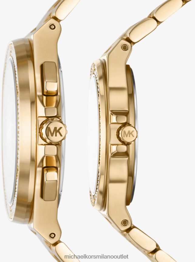 Michael Kors set di orologi lennox per lui e per lei color oro con pavé unisex oro P06L0L3986 Accessori