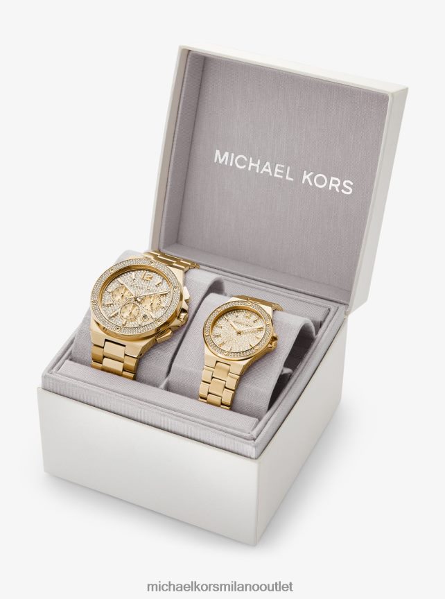 Michael Kors set di orologi lennox per lui e per lei color oro con pavé unisex oro P06L0L3986 Accessori