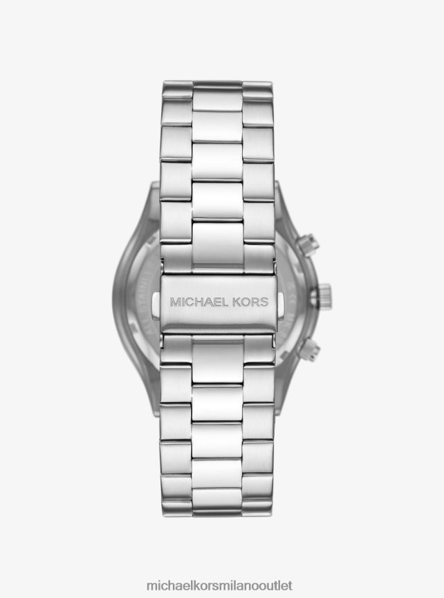 Michael Kors set oversize con orologio sottile da sfilata color argento e bracciale con logo unisex argento P06L0L3996 Accessori