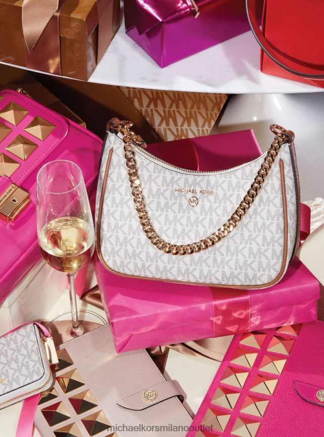 Michael Kors piccolo logo e portafoglio in pelle unisex vaniglia/ghianda P06L0L3941 Accessori