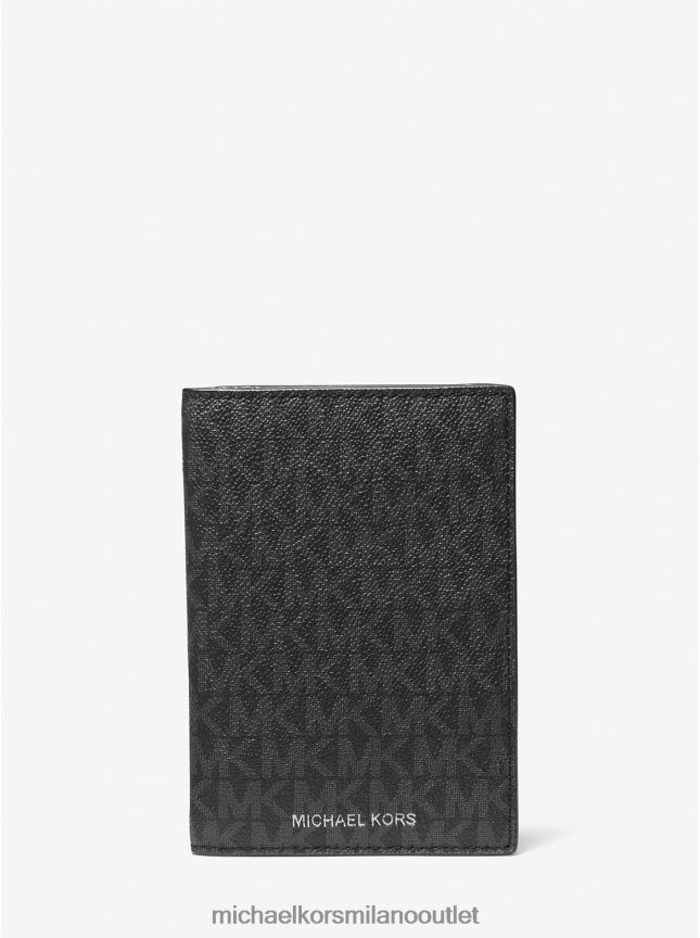 Michael Kors portafoglio per passaporto con logo unisex nero P06L0L1646 Accessori