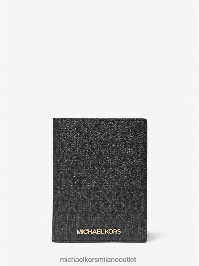Michael Kors set regalo con custodia per passaporto con logo ed etichetta per bagaglio unisex nero P06L0L3943 Accessori