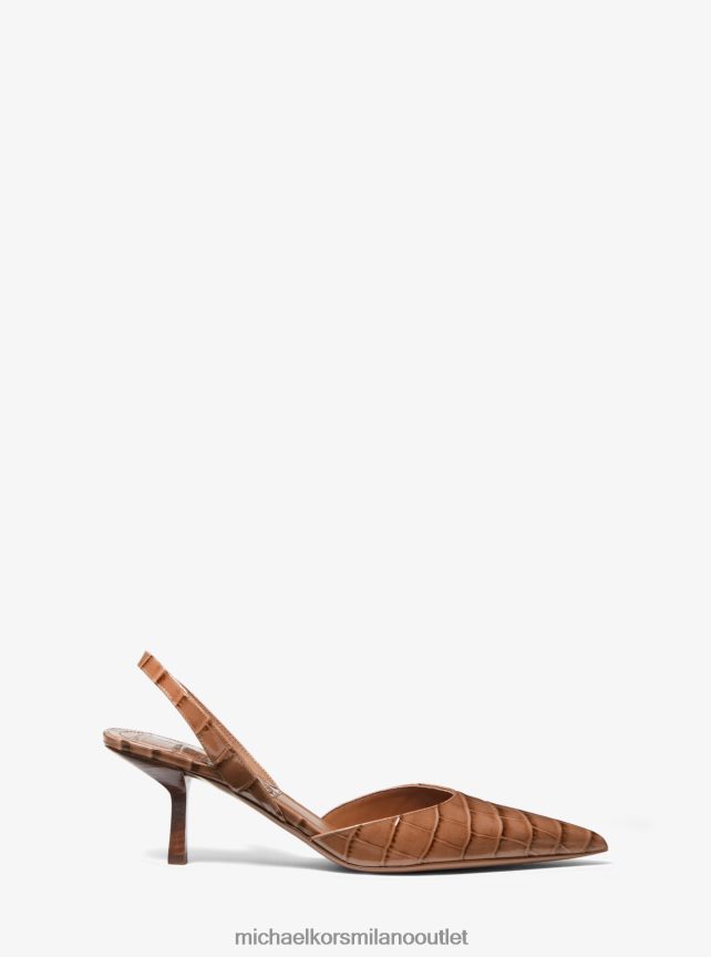 Michael Kors décolleté della collezione holly in pelle goffrata coccodrillo unisex Castagna P06L0L3859 scarpe
