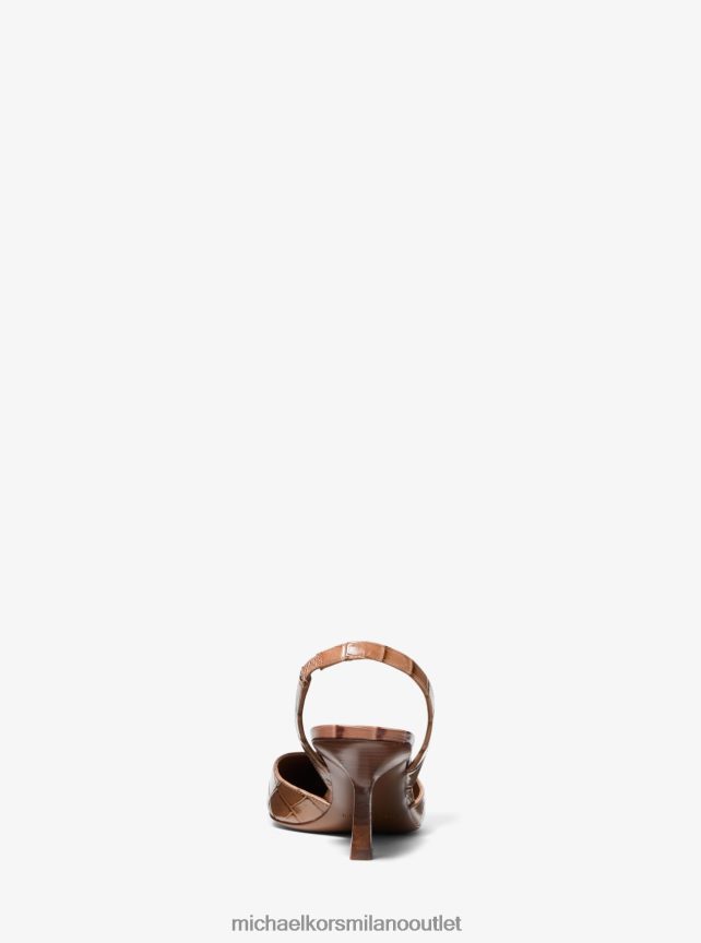 Michael Kors décolleté della collezione holly in pelle goffrata coccodrillo unisex Castagna P06L0L3859 scarpe