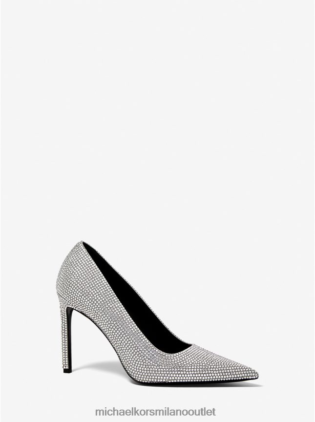 Michael Kors décolleté in pelle scamosciata impreziosita da cristalli Martine della collezione unisex grigio perla P06L0L3846 scarpe