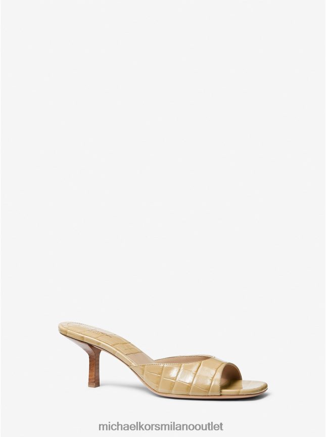 Michael Kors sandalo collezione anita in pelle goffrata coccodrillo unisex duna P06L0L3834 scarpe