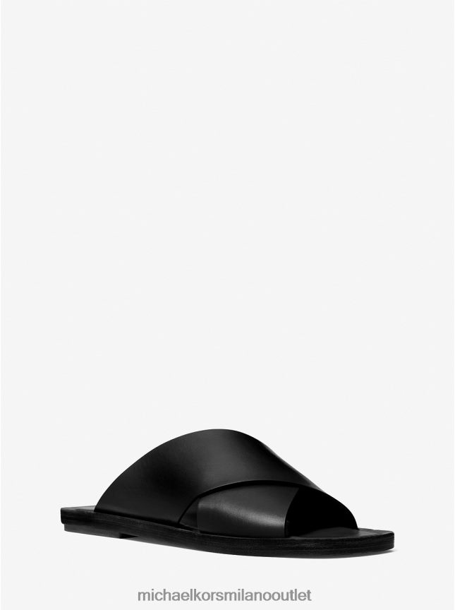 Michael Kors sandalo slide della collezione Ruth in pelle unisex nero P06L0L3870 scarpe
