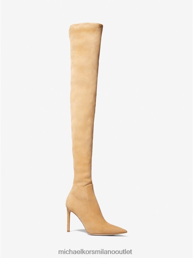 Michael Kors collezione elle stivale in pelle scamosciata unisex cammello P06L0L3842 scarpe