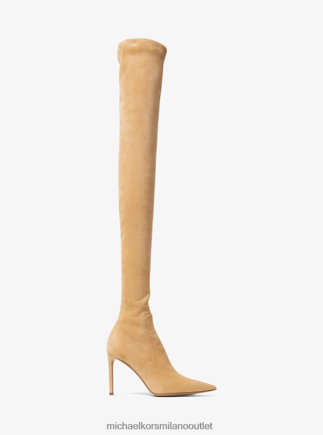 Michael Kors collezione elle stivale in pelle scamosciata unisex cammello P06L0L3842 scarpe