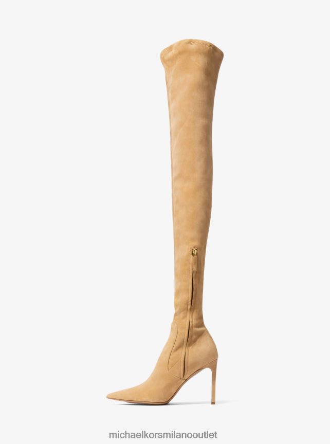 Michael Kors collezione elle stivale in pelle scamosciata unisex cammello P06L0L3842 scarpe