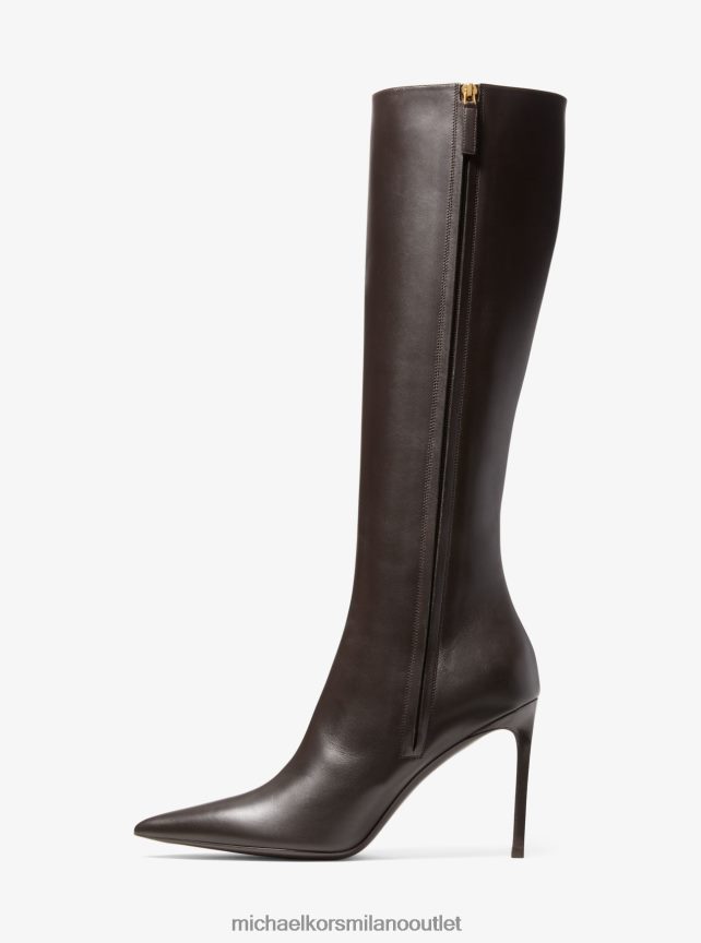 Michael Kors collezione stivali in pelle tatjana unisex cioccolato P06L0L3840 scarpe