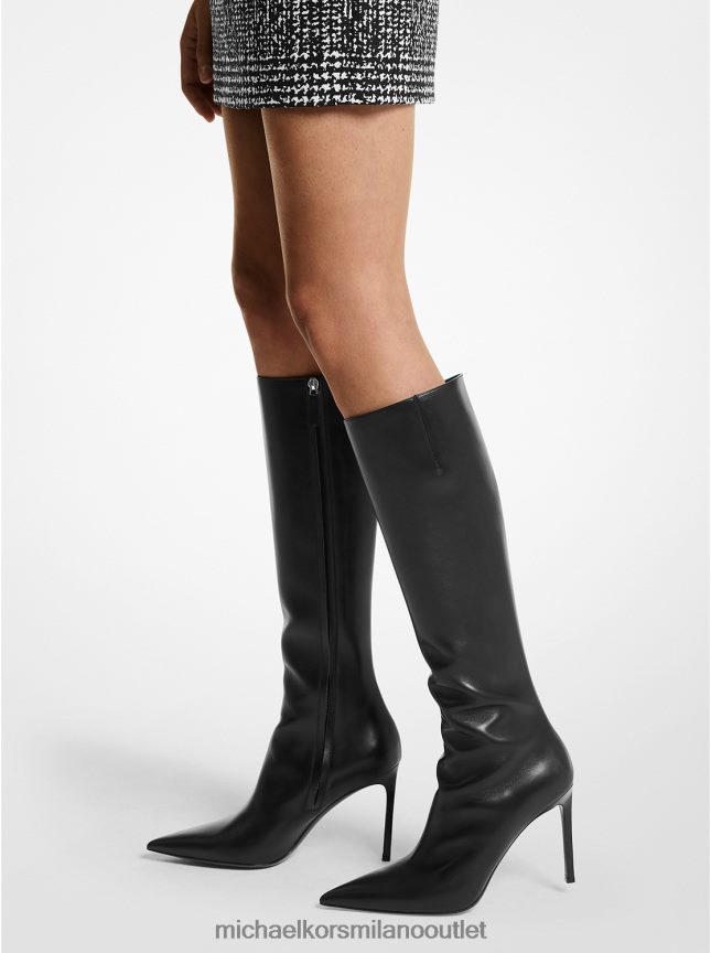 Michael Kors collezione stivali in pelle tatjana unisex nero P06L0L3839 scarpe