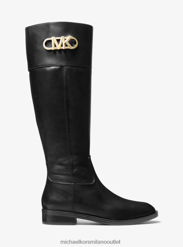 Michael Kors stivale in pelle parker unisex nero P06L0L3949 scarpe