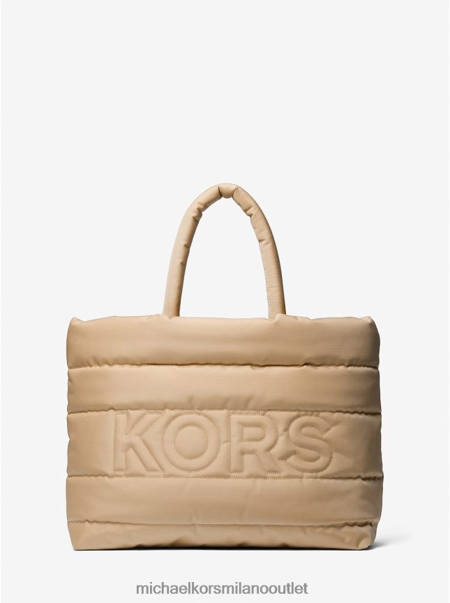 Michael Kors Borsa tote Kent in nylon riciclato trapuntato donne cammello P06L0L3936 Accessori