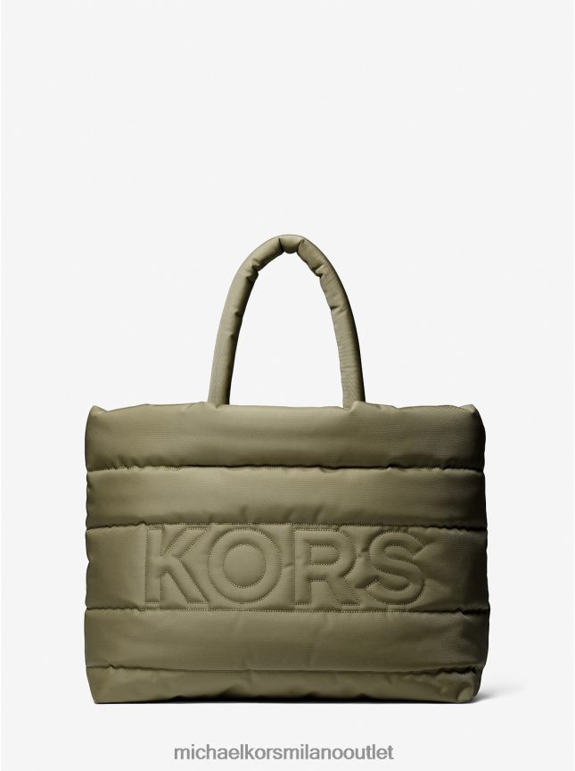 Michael Kors Borsa tote Kent in nylon riciclato trapuntato donne oliva P06L0L3935 Accessori