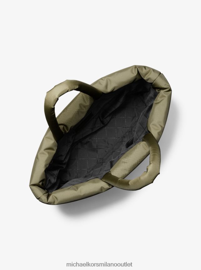 Michael Kors Borsa tote Kent in nylon riciclato trapuntato donne oliva P06L0L3935 Accessori