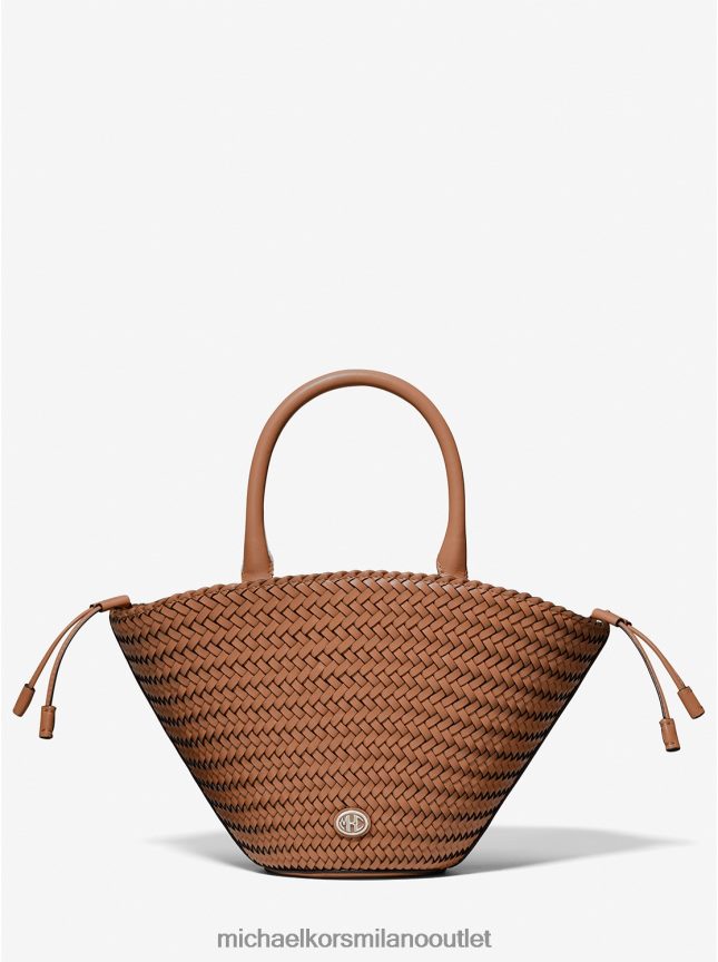 Michael Kors borsa da mercato in pelle intrecciata della collezione Audrey donne Castagna P06L0L3948 Accessori