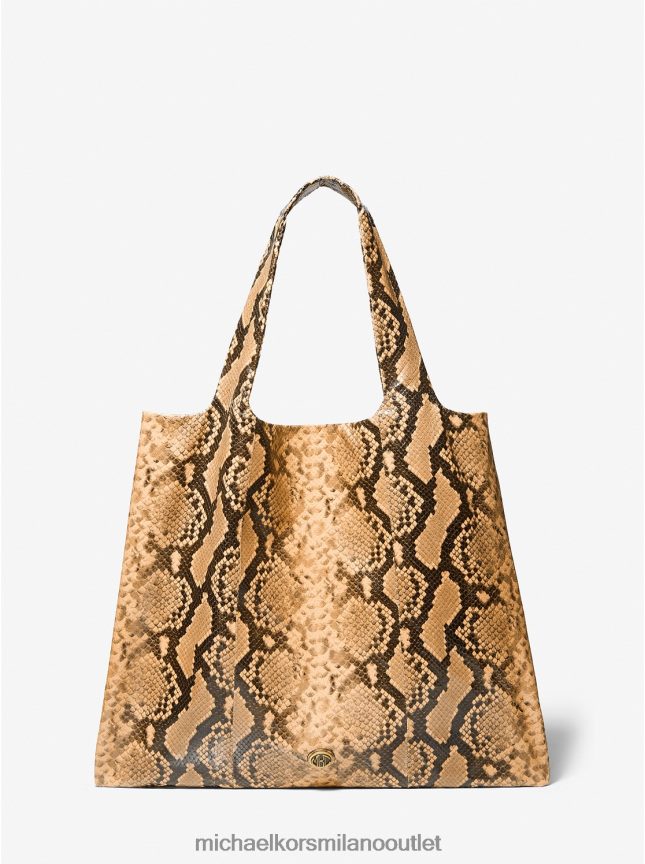 Michael Kors borsa tote della collezione in pelle goffrata pitone con monogramma donne grano P06L0L3772 Accessori