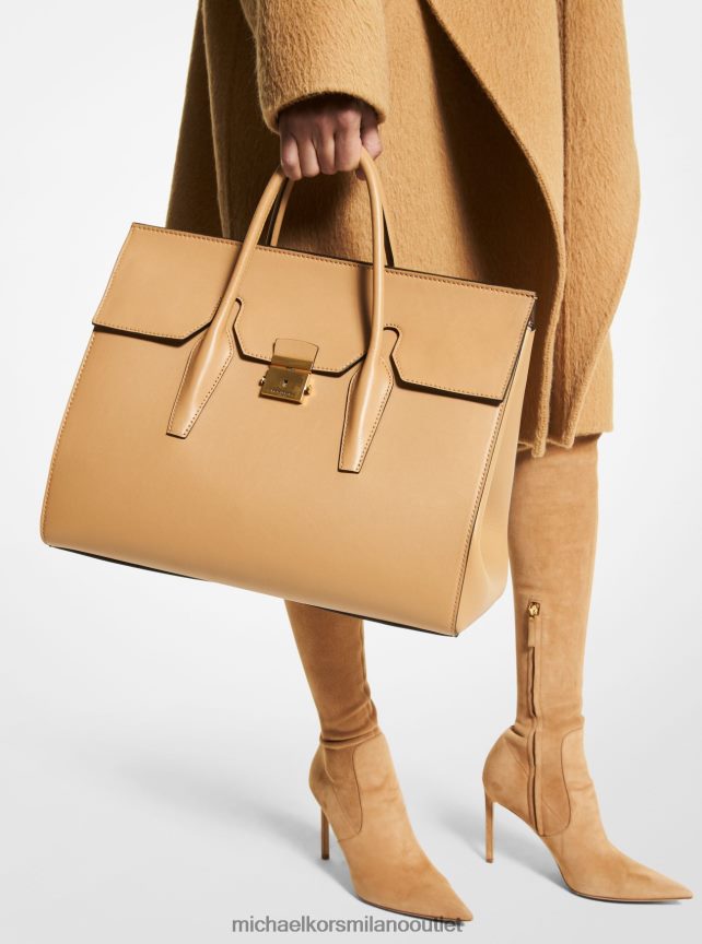 Michael Kors borsa weekender in pelle della collezione Campbell donne cammello P06L0L3796 Accessori