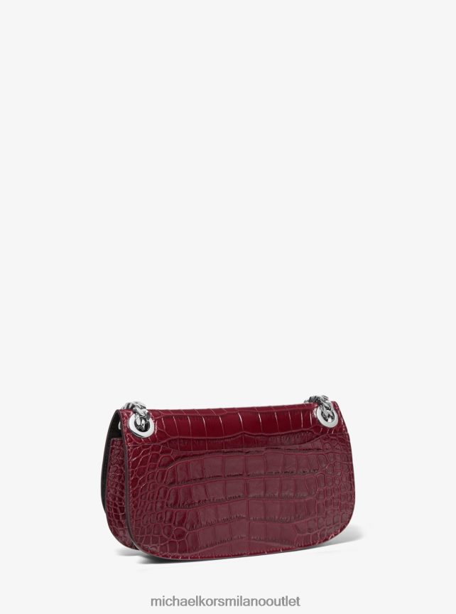 Michael Kors collezione Christie mini borsa a busta in pelle goffrata coccodrillo donne Borgogna P06L0L3808 Accessori