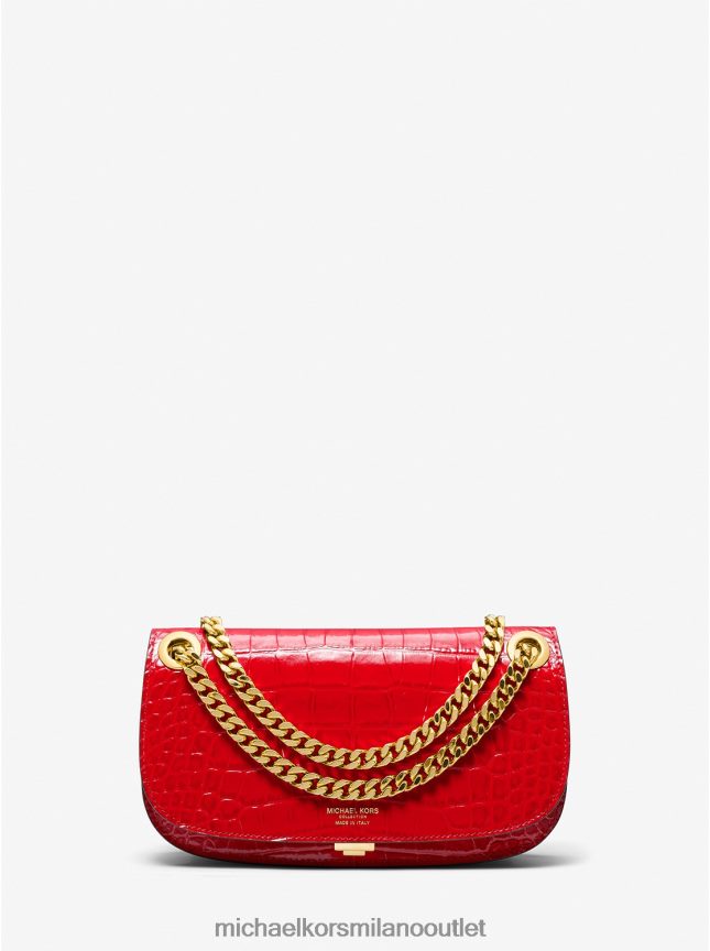 Michael Kors collezione Christie mini borsa a busta in pelle goffrata coccodrillo donne papavero P06L0L3787 Accessori